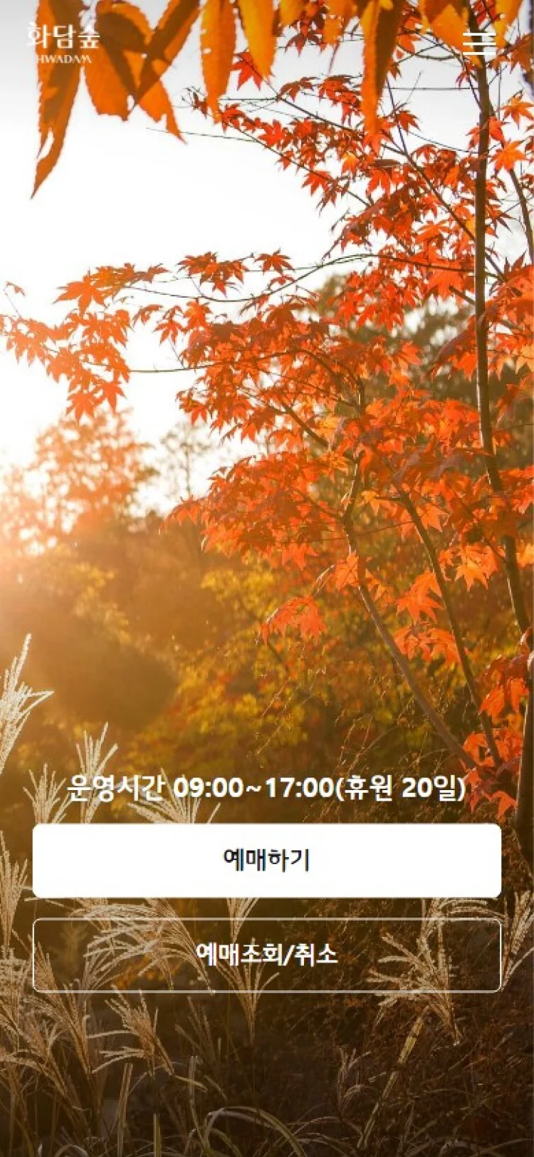 화담숲 공식 웹사이트 리뉴얼